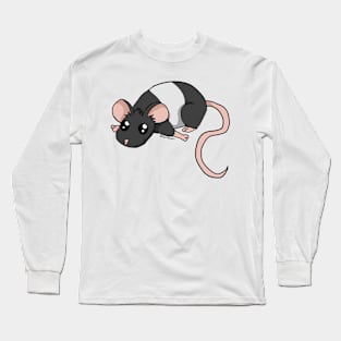 A little Mousie - Black Banded Long Sleeve T-Shirt